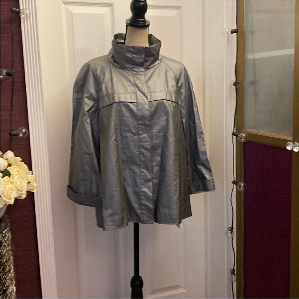 Lafayette 148 New York Metallic Gray 100% linen jacket, US12